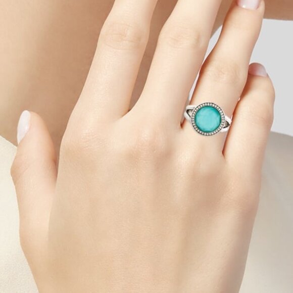 IPPOLITA TURQUOISE QUARTZ DOUBLET & DIAMOND SILVER LOLLIPOP COCKTAIL RING - Picture 10 of 10